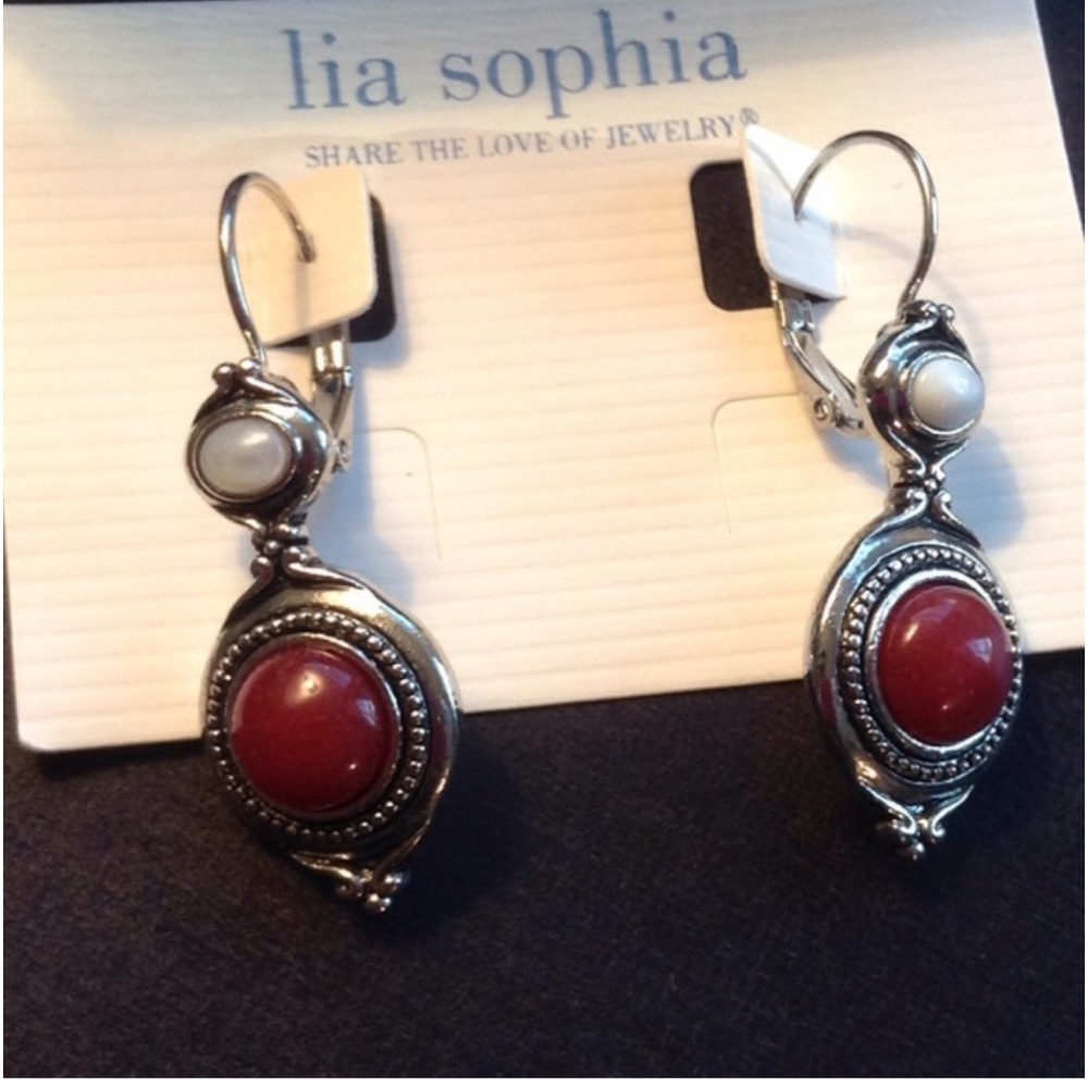 Lia Sophia Earrings & Pendent Jasper &
Mother of Pearl - Picture 2 of 2